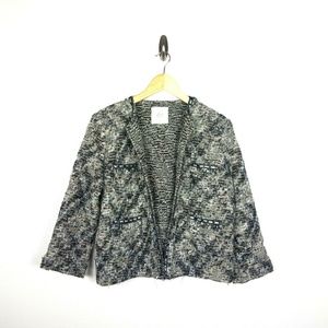 Zara Knitwear Wool Tweed Jacket sz Large Brown